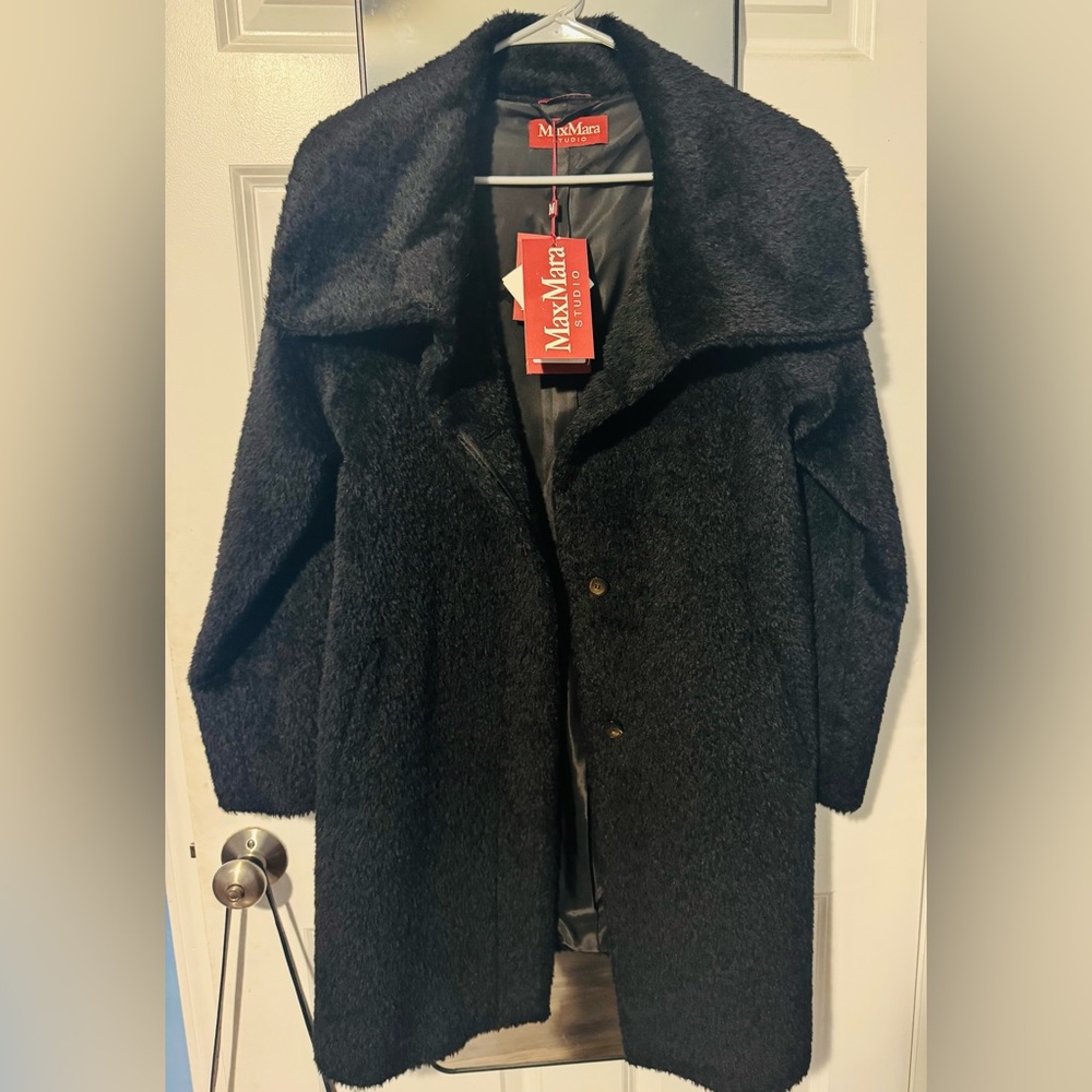 MaxMara alpaca fur womens coat size M NWT